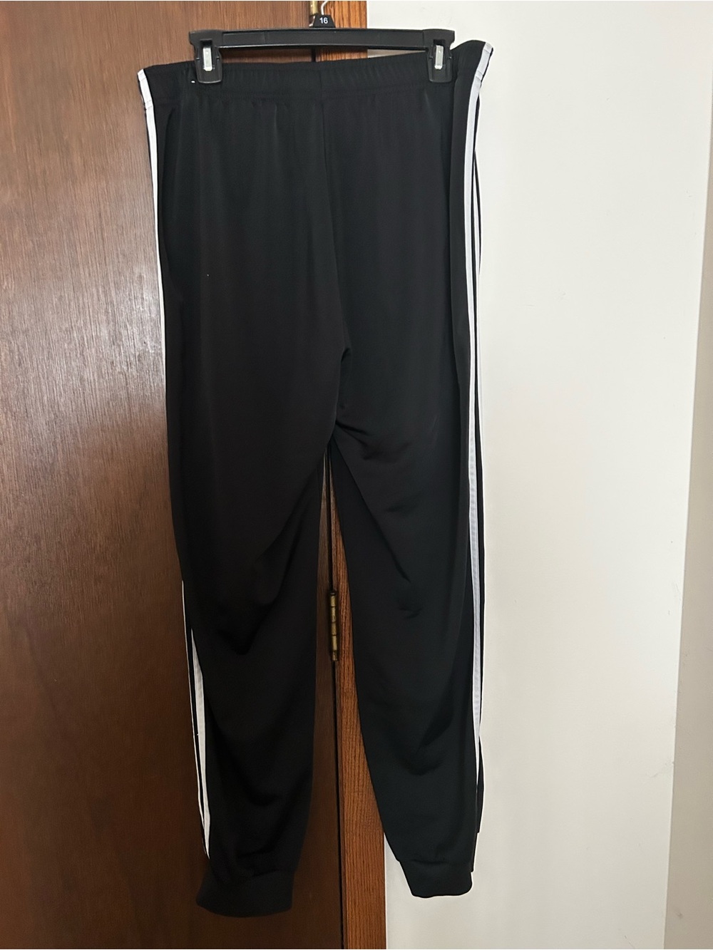 adidas Black Track Pants with White Side Stripes
